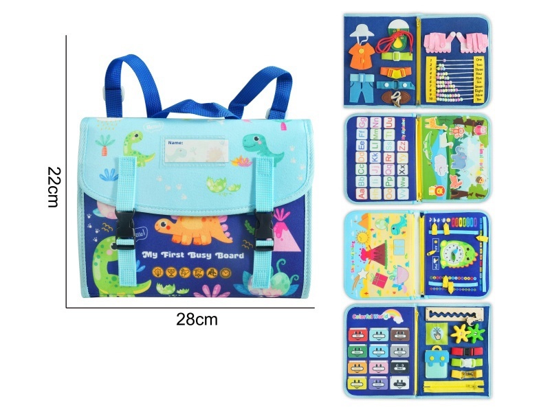 Montessori Early Education And Intelligence For Children - 5-Page Felt Backpack In Sapphire Blue