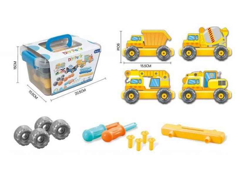 Yizhi Disassembly And Assembly Engineering Vehicle (1 Box Of 4 Pieces)
