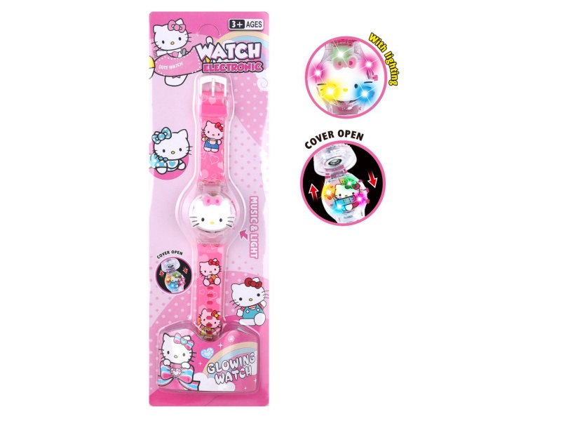 Kt Cat Clamshell Light Music Watch