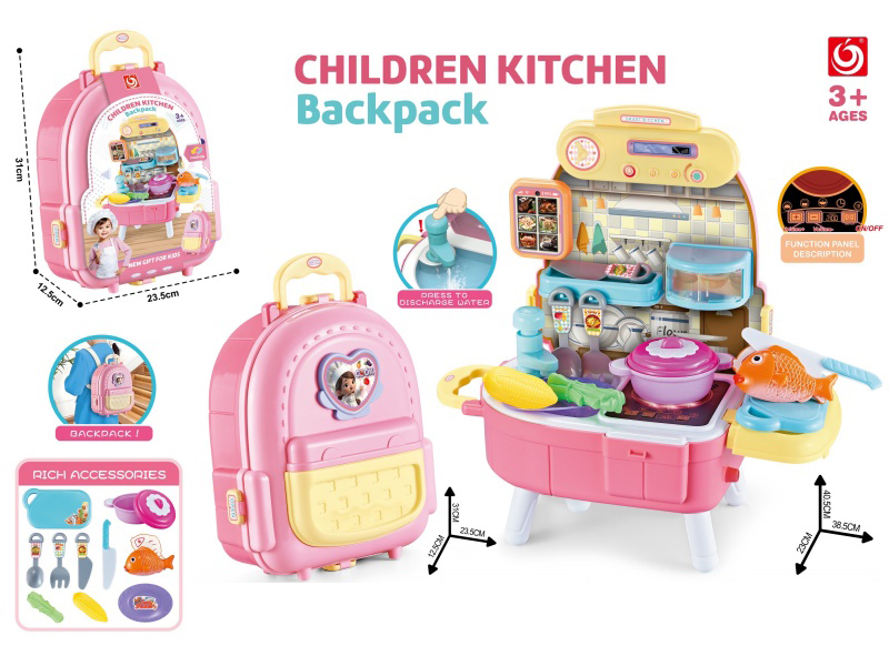 Girl'S Kitchen Backpack Suitcase (Three-In-One Transformation)