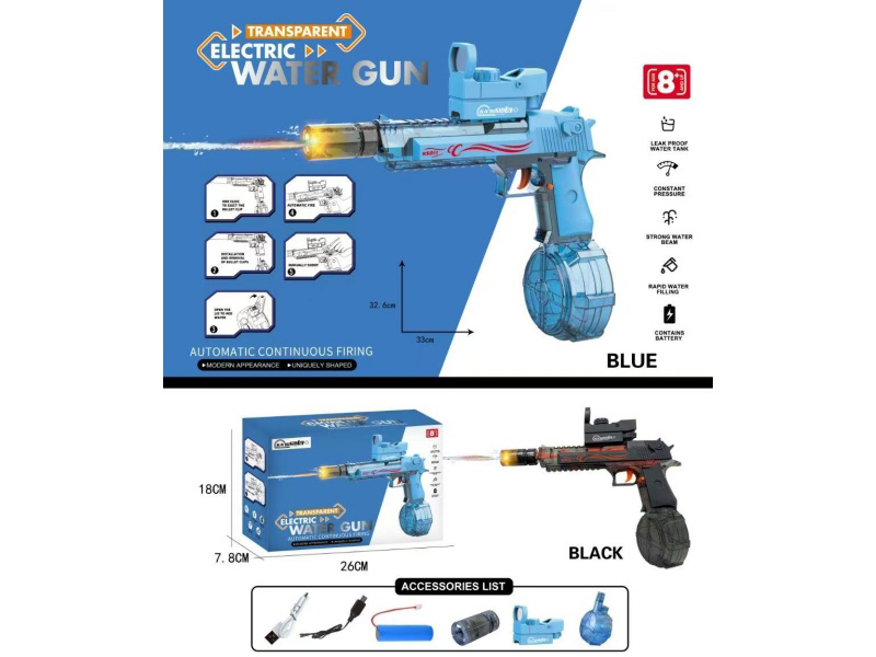 Transparent Desert Eagle Water Gun(Solid Color Blue)