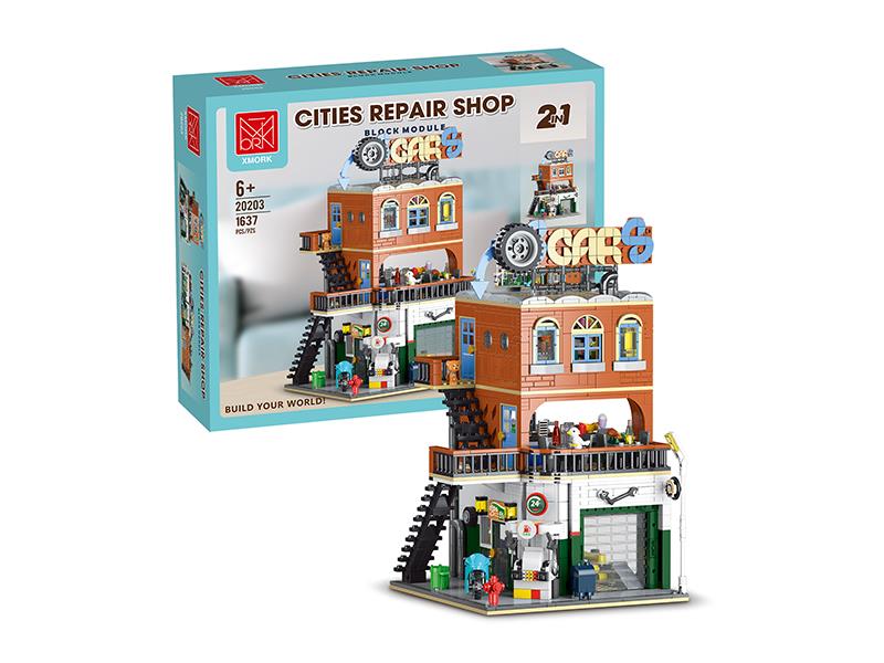 Cities Repair Shop 2 In 1 Building Blocks 1637PCS