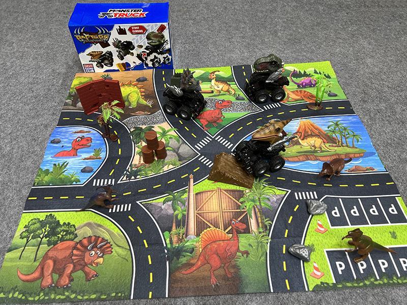 Friction Crash Deformation Dinosaur Car With Carpet