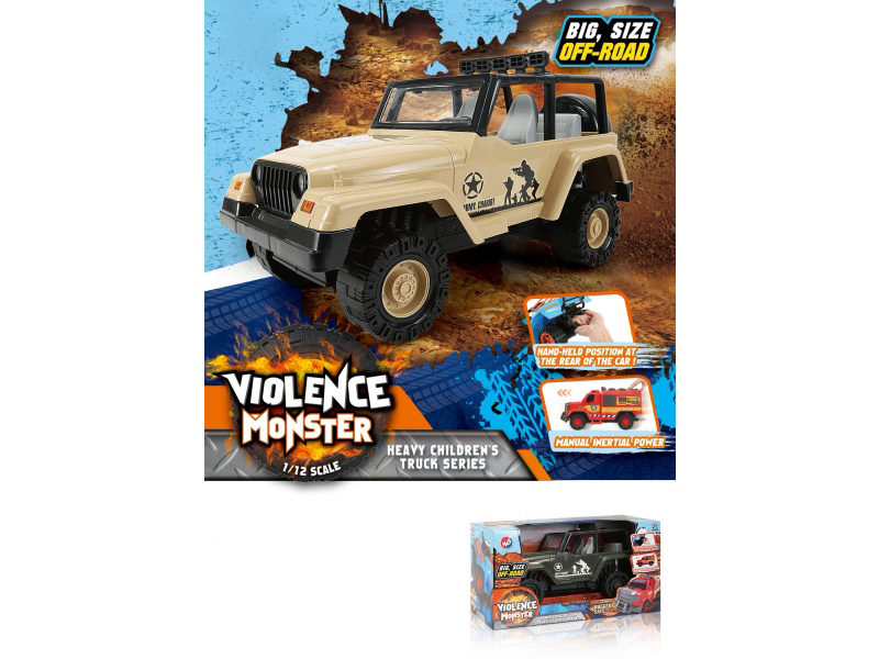1:12 Hot Wheels Military Jeep Inertia Vehicle
