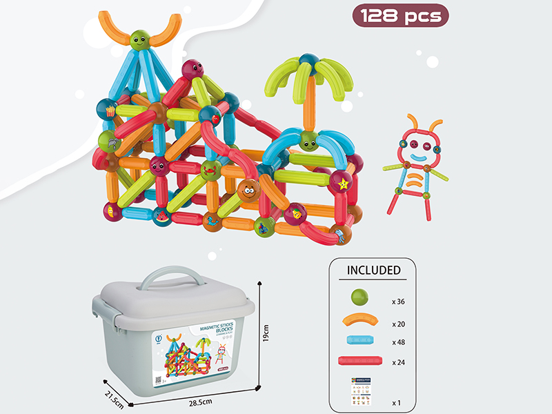 Magnetic Sticks Building Blocks 128pcs