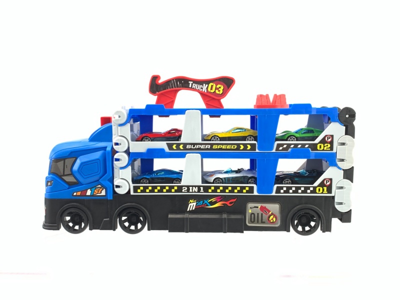 Rail Ejection Truck Alloy Sports Car 6 Music Ic (Blue)
