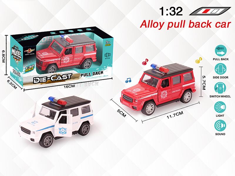 1:32 Benz G550 Alloy Open Doors Pull Back Police Car With Light And Music