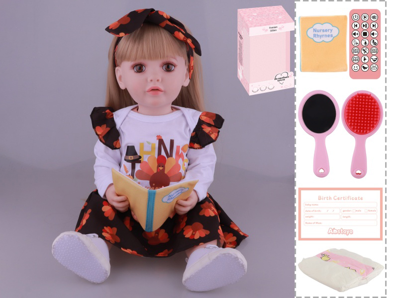 22-Inch Bionic Smart Rebirth Doll, Capable Of Bionic Shaking Of The Head, Raising Of The Hand, Mouth Movement To Speak, Intelligent Dialogue, Recording, Imitating The Tongue, Oral Skills, Dance Music