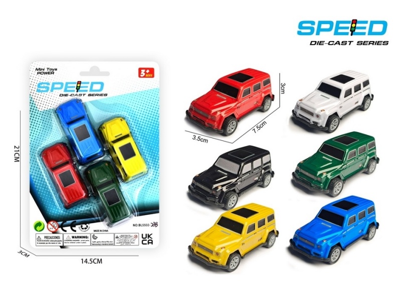 Pull Back Iron Off-Road Vehicles 4pcs