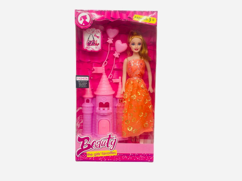 Eleven Inch Empty Body Doll With Balloon Castle