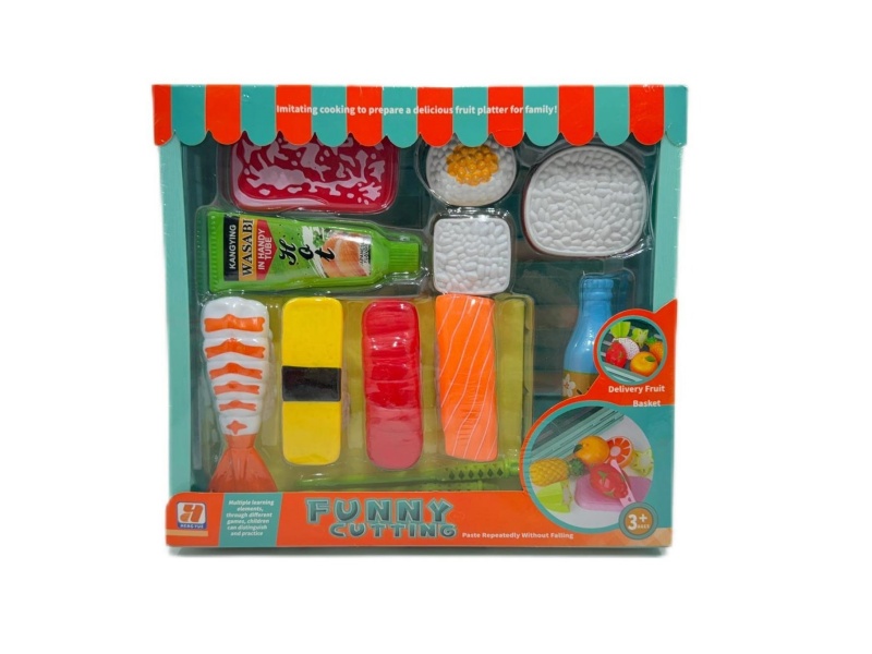 13 Pcs Of Real Wooden Frame Sushi House Game Set