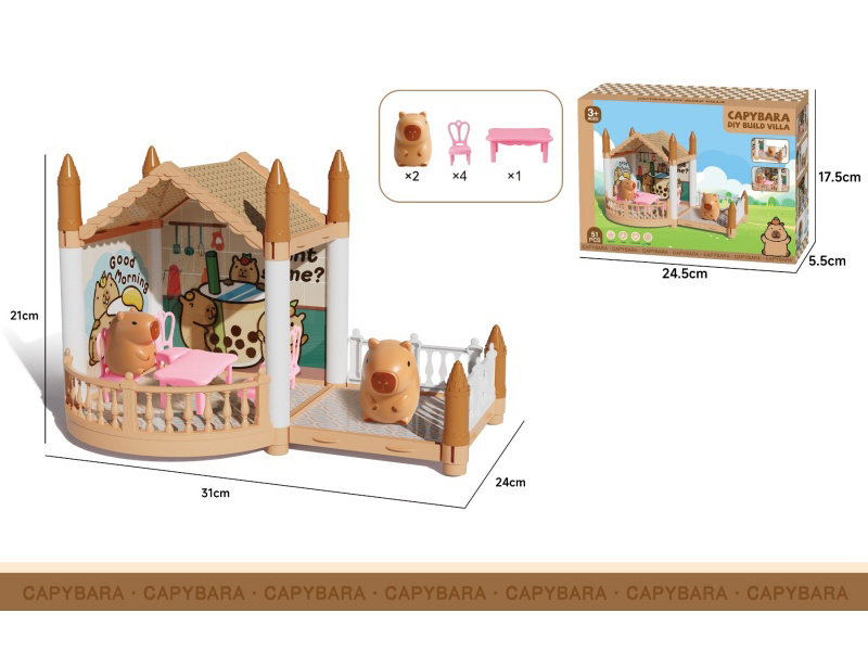 Diy House Play Villa Capibala-Themed 2-Bedroom