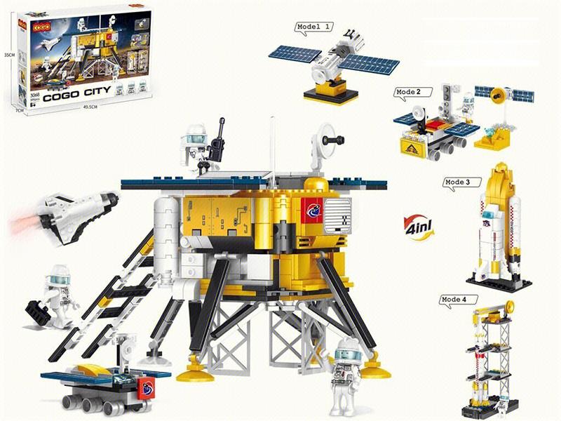 Small Particle Building Blocks - Lunar Exploration Lander 4 In 1(595PCS)