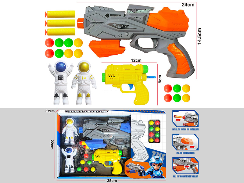Ping Pong Ball Gun & Soft Bullet Gun Set