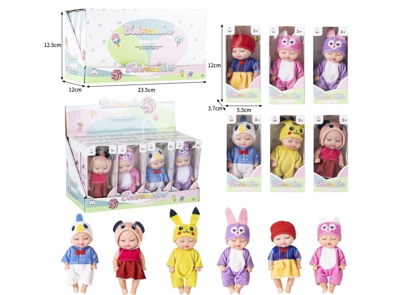 4-Inch Solid Sleeping Dolls (12-Piece Set)