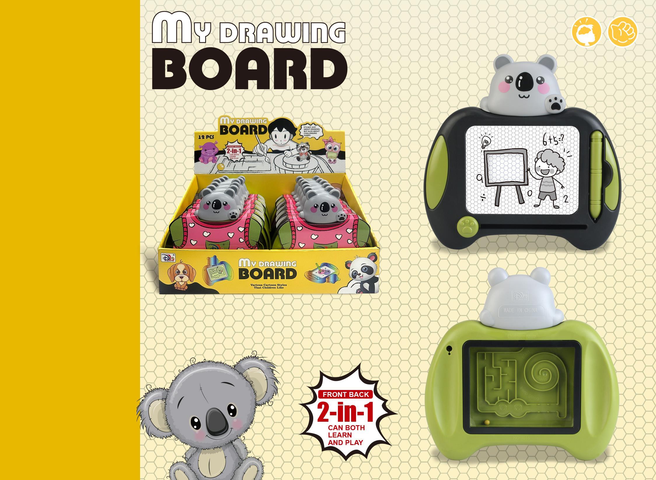 Koala Magnetic Black And White Writing Board & Challenge Game