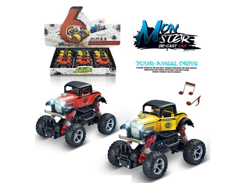 12PCS 1:34 Q Version Alloy Pull Back Simulation Climbing Wheel