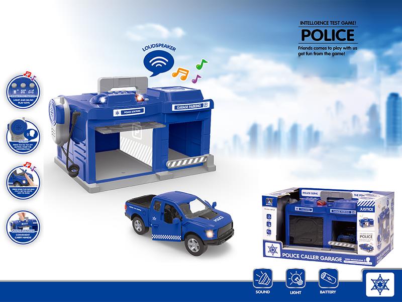 Police Series Caller Garage 1:32 Alloy Open Door Car(Blue)