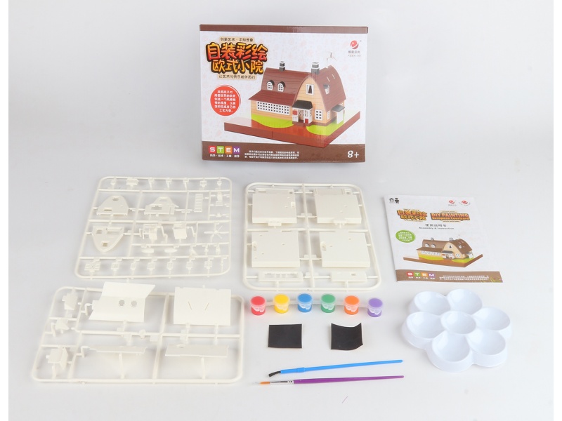 Self-Decorated Painted European-Style Courtyard