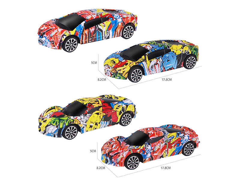 1:24 Friction Ferrari/Lamborghini Graffiti Sports Car