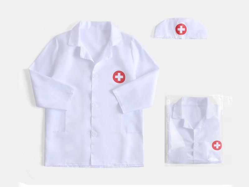 Children's Little Doctor Uniform (White + Hat)