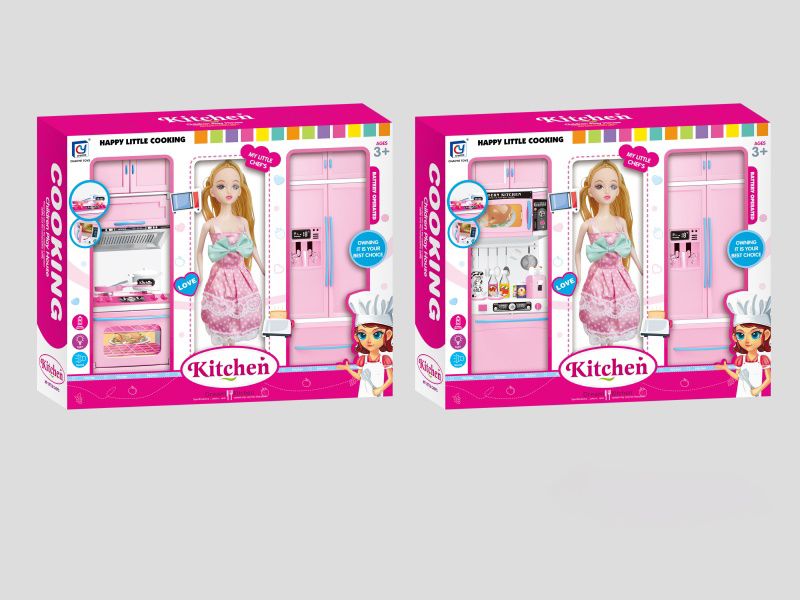 Pink Solid Color Kitchen And Kitchenware Set + Ba Pi (2 Mixed Sets)