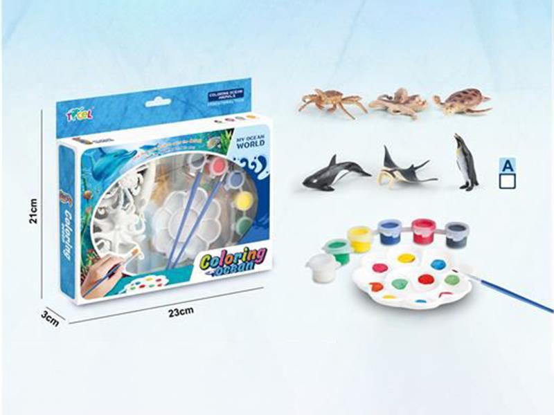 Ocean World DIY Colored Drawing Series(6 Sea Animals)