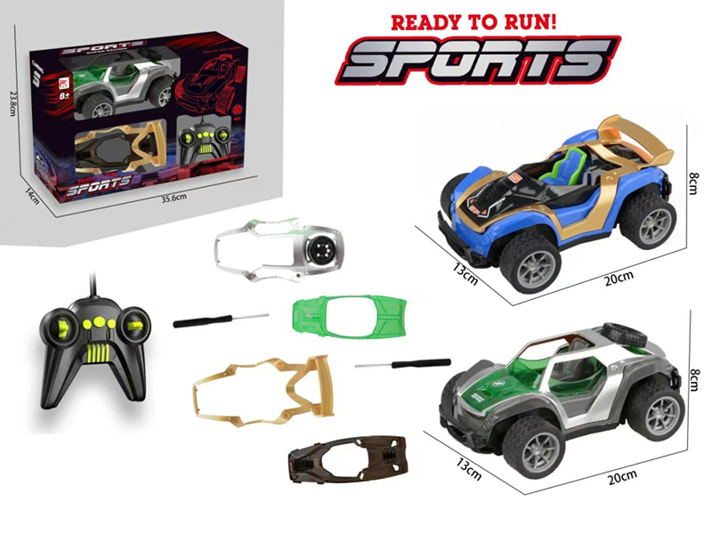 27Mhz 4-Channel Remote Control DIY Assembly Car(Not Included Batteries)