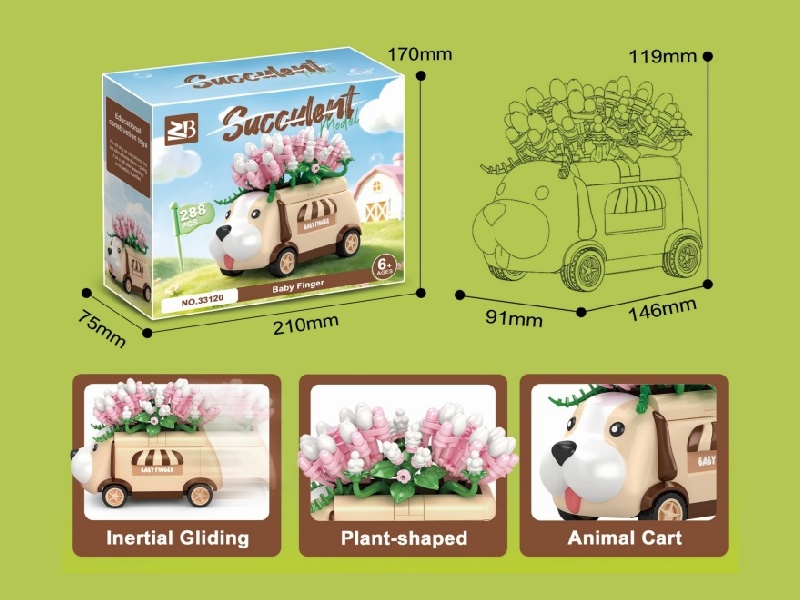 Building Blocks: 288Pcs Baby Finger Dog Car