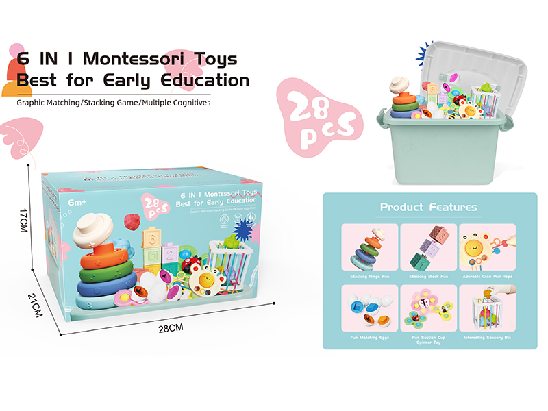 6 In 1 Soft Plastic Baby Toys 28pcs