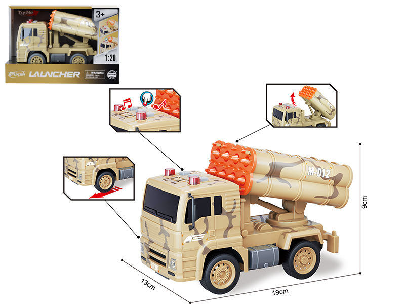 1:20 Friction Missile Vehicle With Sound And Light