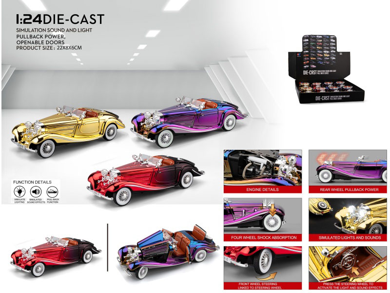 1:24,500K Vintage Car Electroplated Edition