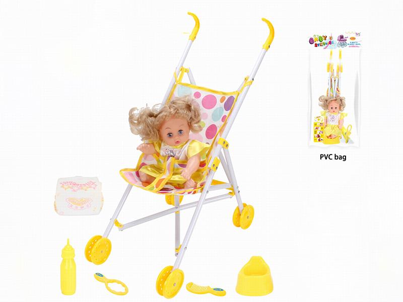 Plastic Baby Stroller Toy + 12
