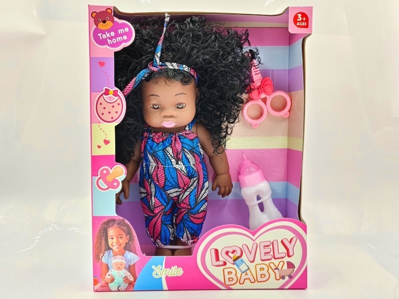 Vinyl black doll, newborn doll, 14-inch doll, simulation doll