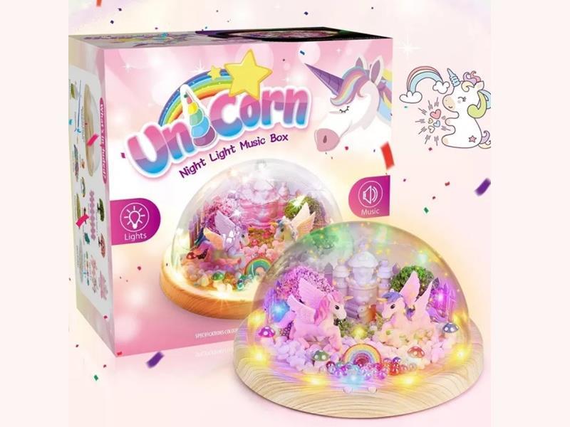 DIY Unicorn Micro-Landscape Night LIght Music Box