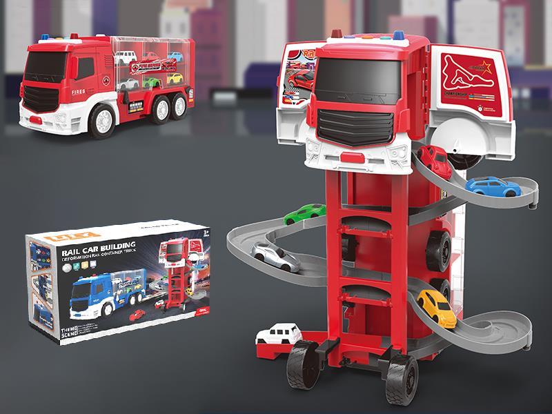 Deformation Rail Container Truck(Red)