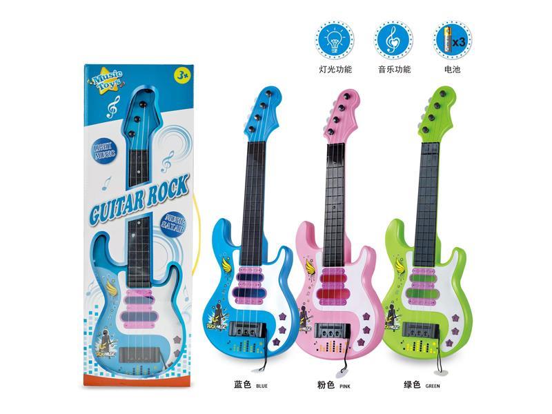 Rock Guitar With Light And Music