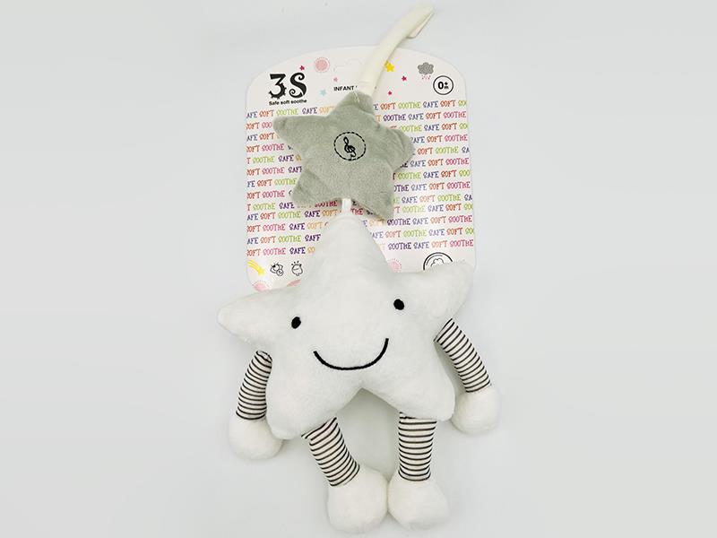 Baby Stroller&Bed Hanging Plush Toys Five Pointed Star Music Pendant