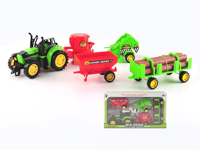 Friction Farm Tractor Play Set