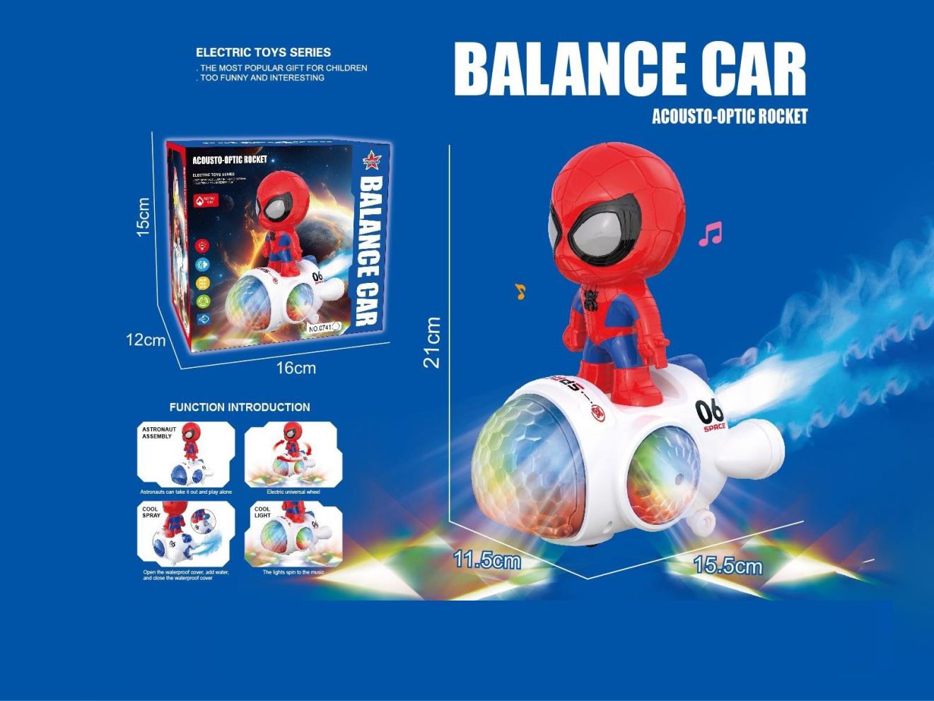 Electric Spray Spider-Man Rocket (With Spray, Music And Lights)