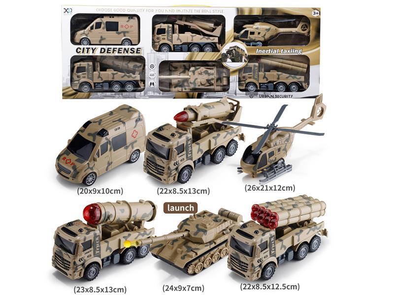 Friction Military Trucks 6pcs