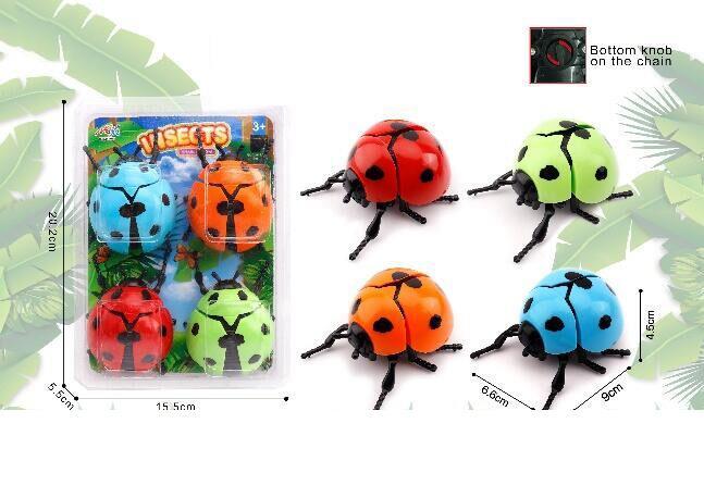 A Set Of 4 Wound Ladybugs