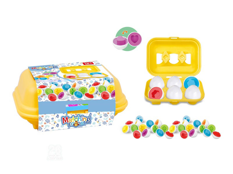 Cartoon Educational Baby And Toddler Enlightenment 6-Piece Shaped Matching Gachapon Smart Egg /2 Mixed Sets