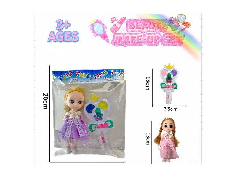 Children's makeup fairy sticks with 6-inch dolls