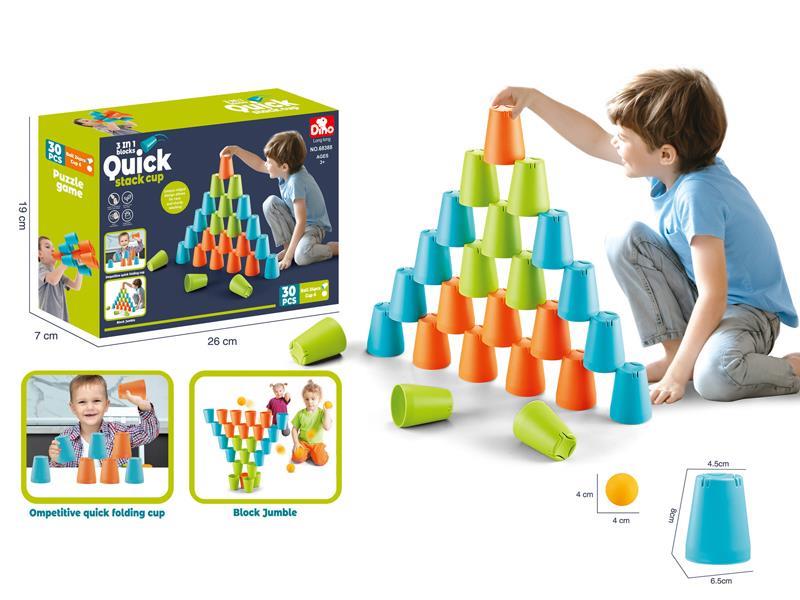 3 In 1 Building Block Pitching Quick Stacking Cup