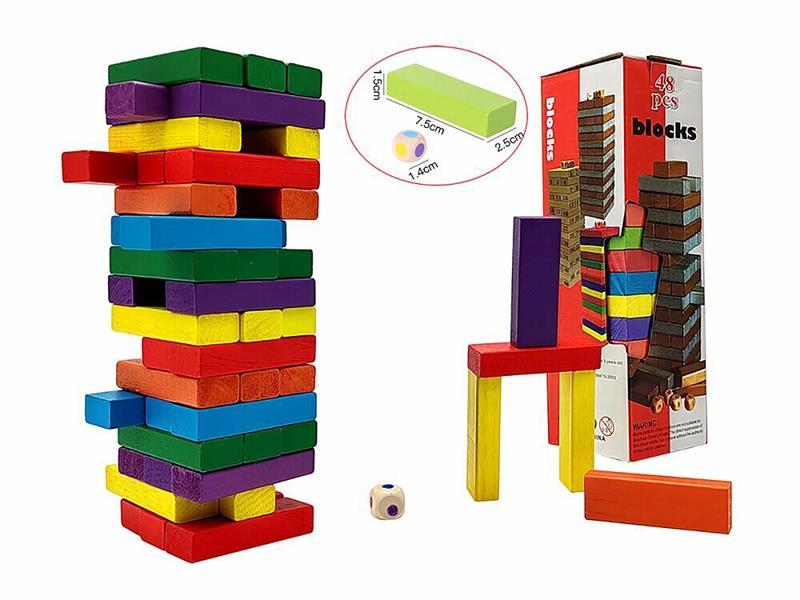 Wooden Jenga Toys 48pcs