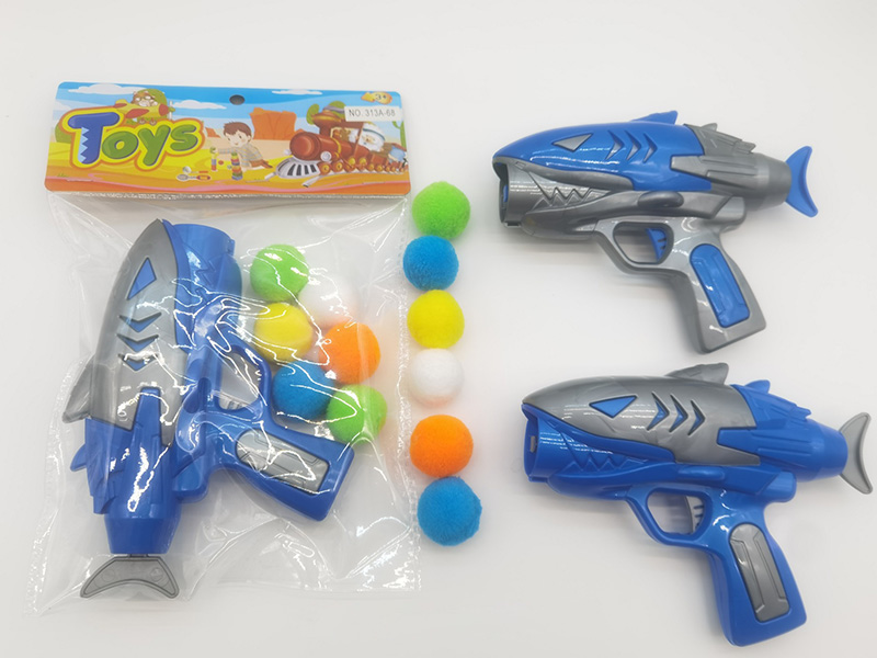 Shark Silent Elastic Plush Ball Gun Cat Toy