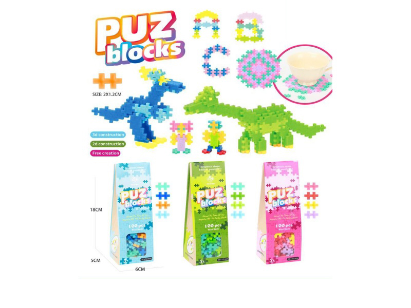 100Pcs Of Building Block Puzzle Toys - Diy Building Block Puzzle Toys, Building Block Puzzle, Early Education, Parent-Child Interaction