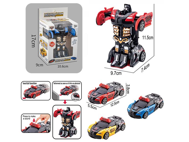 Friction Crash One Key Deformation Bugatti Taxi Car 1pcs