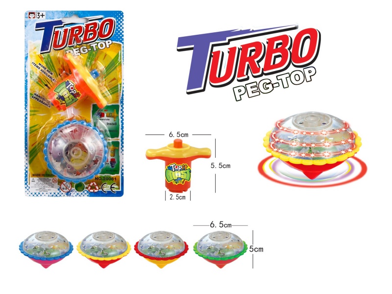 Windup Top Toy With Light